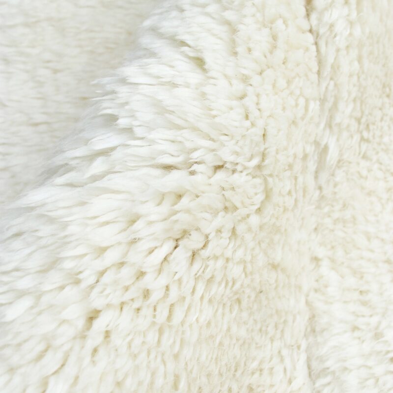 tapis de salon marocain blanc crème fait main shaggy en laine nouvelle zelande 160x230cm nihal