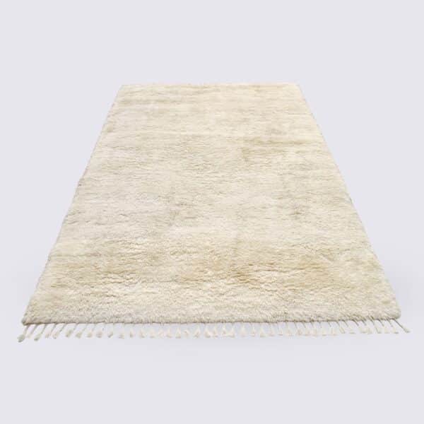 tapis salon shaggy berbère uni marocain fait main laine nouvelle zelande 160x230cm maha