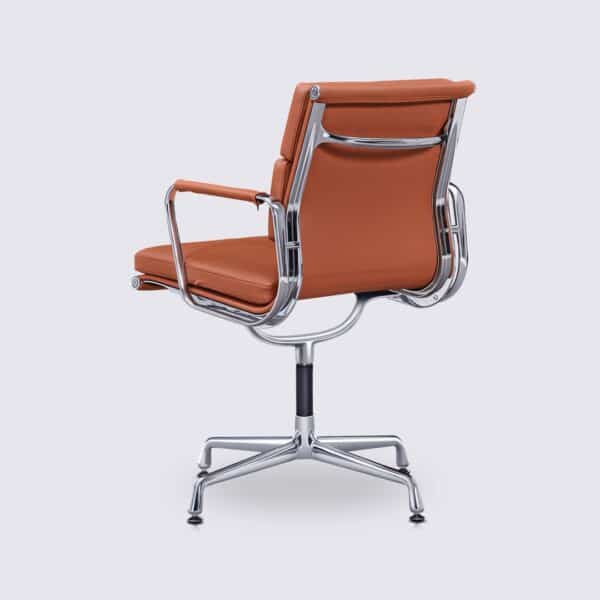 eames soft pad office chair ea208 cognac leather copy fixed base