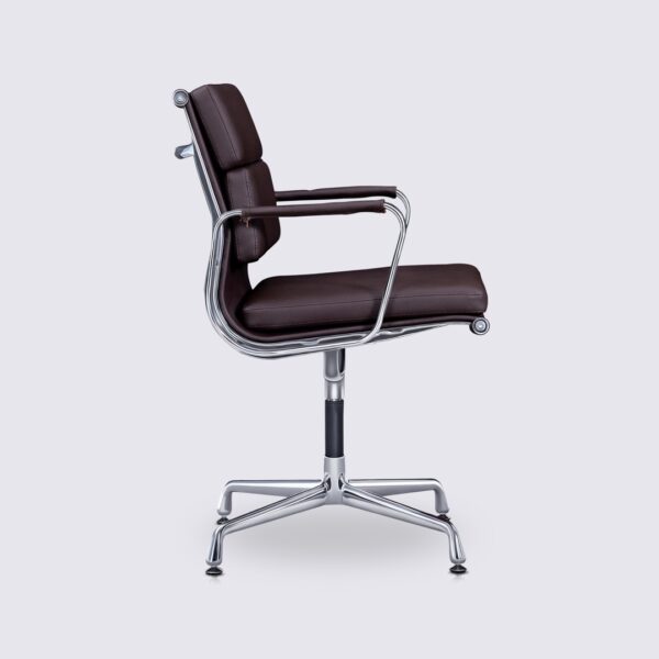 eames Bürostuhl soft pad ea208 Kopie dunkelbraunem Leder feste ergonomische Basis