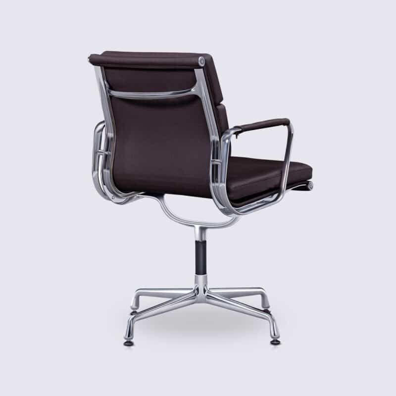 eames Bürostuhl soft pad ea208 Kopie dunkelbraunem Leder feste Basis