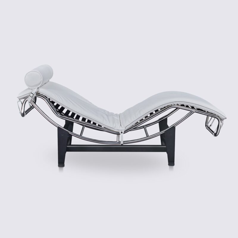 chaise longue lc4 le corbusier copie cuir blanc salon