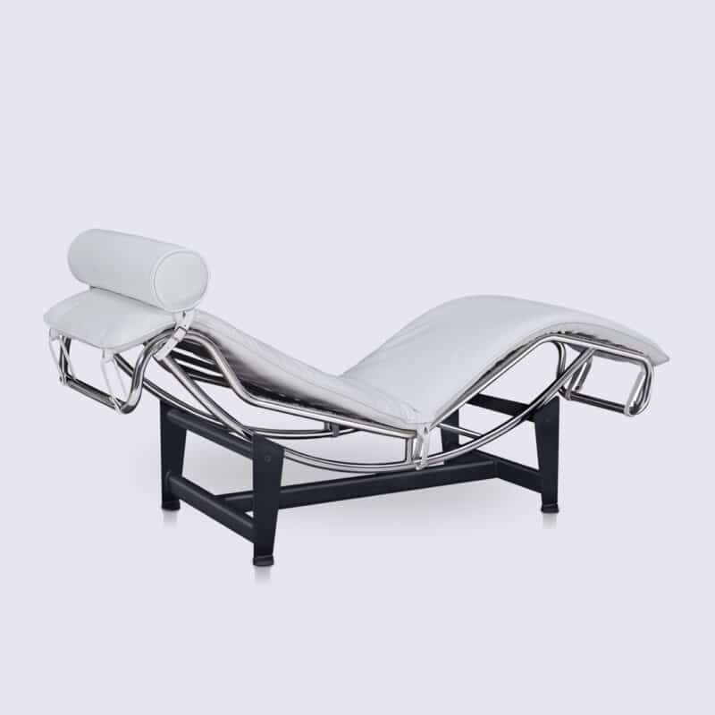 chaise longue lc4 le corbusier copie cuir italien blanc salon