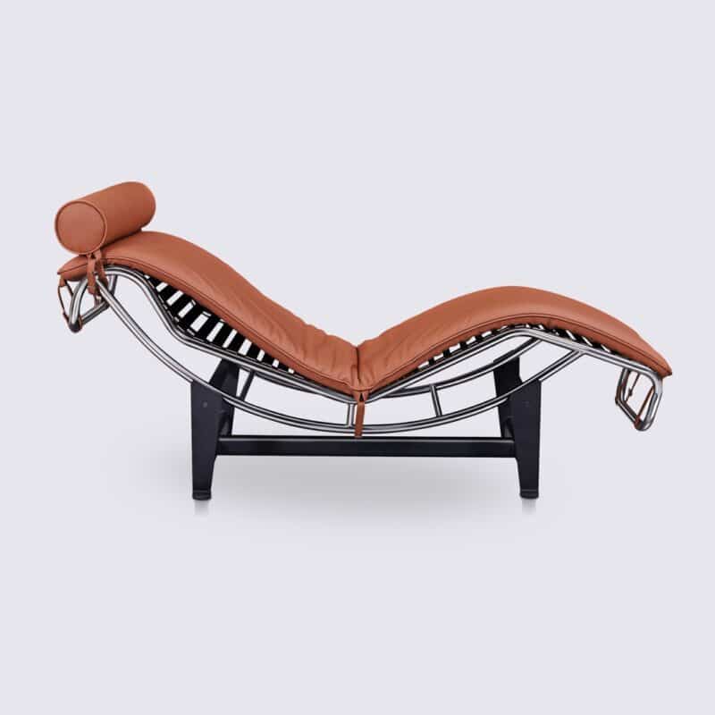 chaise longue lc4 le corbusier copie cuir cognac salon