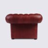 fauteuil chesterfield 1 place cuir bordeaux aniline anglais capitonné