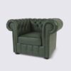 fauteuil chesterfield 1 place cuir vert émeraude aniline anglais capitonné salon
