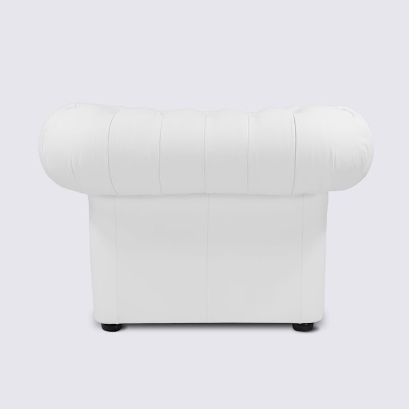 fauteuil chesterfield cuir blanc aniline italien salon 1 place