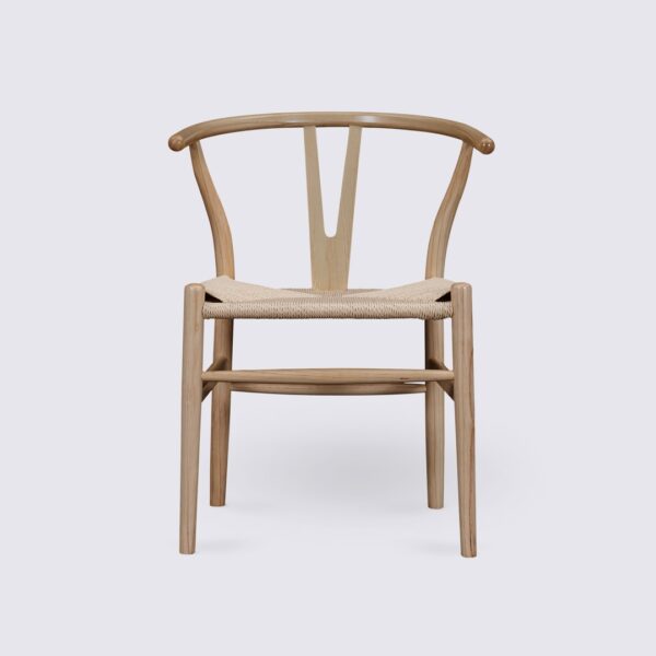 set of 2 ash wood and natural rattan CH24 wishbone dining chairs Hans Wegner Carl Hansen 3