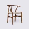 Satz von 2 Esszimmerstühlen aus Nussbaumholz und natürlichem Rattan CH24 Hans Wegner Carl Hansen