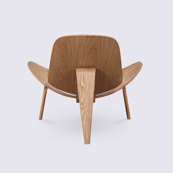 Sedia a conchiglia hans wegner ch07 in legno di frassino e pelle bianca design a treppiede per il soggiorno