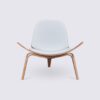 shell sessel ch07 hans wegner palisanderholz und weißes leder dreibeiniges design für das wohnzimmer