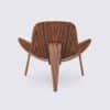 shell chair ch07 hans wegner palisanderholz und weißes leder dreibeiniges design für das Wohnzimmer