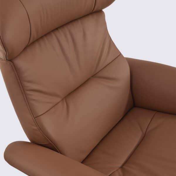 Relax-Lounge-Sessel und Ottoman aus italienischem Leder in Cognac und Palisanderholz verstellbare Neigung im Stil von Charles Eames komfortabel