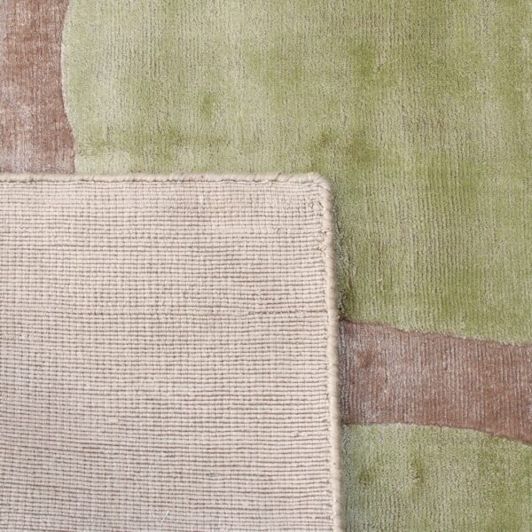 tapis design couleur vert et taupe grand format 200cm 300cm fait main