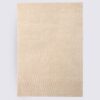 tapis salon moderne motif vagues beige crème fait main en laine naturelle grand 200cm 300cm