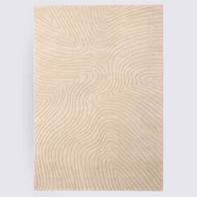 Tapis moderne vagues crème fait main en laine premium 160 x 230 cm – Matera