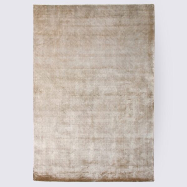 tapis de salon uni beige crème fait main viscose naturelle grand 200cm 300cm