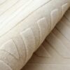 tapis moderne blanc creme beige tissé main losanges grand format 200cm 300cm pour salon arona