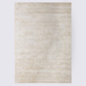 Tapis uni blanc crème fait main en viscose 160 x 230 cm – Positano