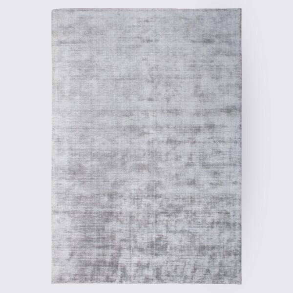 tapis uni moderne gris clair fait main en viscose grand format 200cm 300cm pour salon