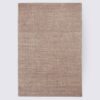 tapis de salon uni fait main rectangle en laine et coton moderne couleur taupe marron 200cm
