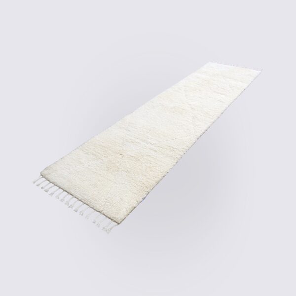 tapis de couloir berbère en laine crème shaggy 80cm 300cm runner