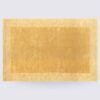 tapis de salon fait main moderne rectangle jaune or moutarde uni laine corado 160cm 230cm