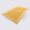 tapis salon fait main moderne rectangle jaune or moutarde uni laine corado 160cm 230cm