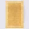 tapis de salon fait main moderne rectangle jaune or moutarde uni laine corado