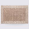 tapis salon fait main moderne rectangle taupe marron uni corado 160cm 230cm