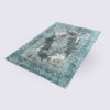tapis salon fait main motif persan oriental moderne bleu turquoise grand design moderne zola 200cm 300cm