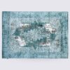 tapis de salon fait main motif persan bleu turquoise grand design moderne zola 200cm 300cm