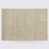tapis de salon uni fait main rectangle en laine et coton moderne couleur blanc crème 300cm