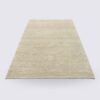 tapis de salon uni fait main rectangle en laine et coton moderne couleur blanc crème 200cm 300cm