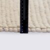 tapis de salon uni fait main rectangle en laine et coton moderne couleur crème 200cm 300cm