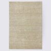 tapis de salon uni fait main rectangle en laine et coton moderne couleur blanc crème 200cm