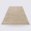 tapis de salon uni fait main rectangle en laine et coton design couleur crème 300cm 200cm