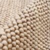 tapis de salon uni fait main rectangle en laine et coton moderne crème 300cm 200cm