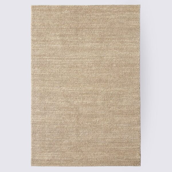 tapis de salon uni fait main rectangle en laine et coton moderne couleur beige 300cm 200cm