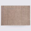 tapis de salon uni fait main rectangle en laine et coton moderne couleur taupe marron 300cm