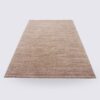 tapis chambre a coucher uni fait main rectangle en laine et coton moderne couleur taupe marron 300cm 200cm