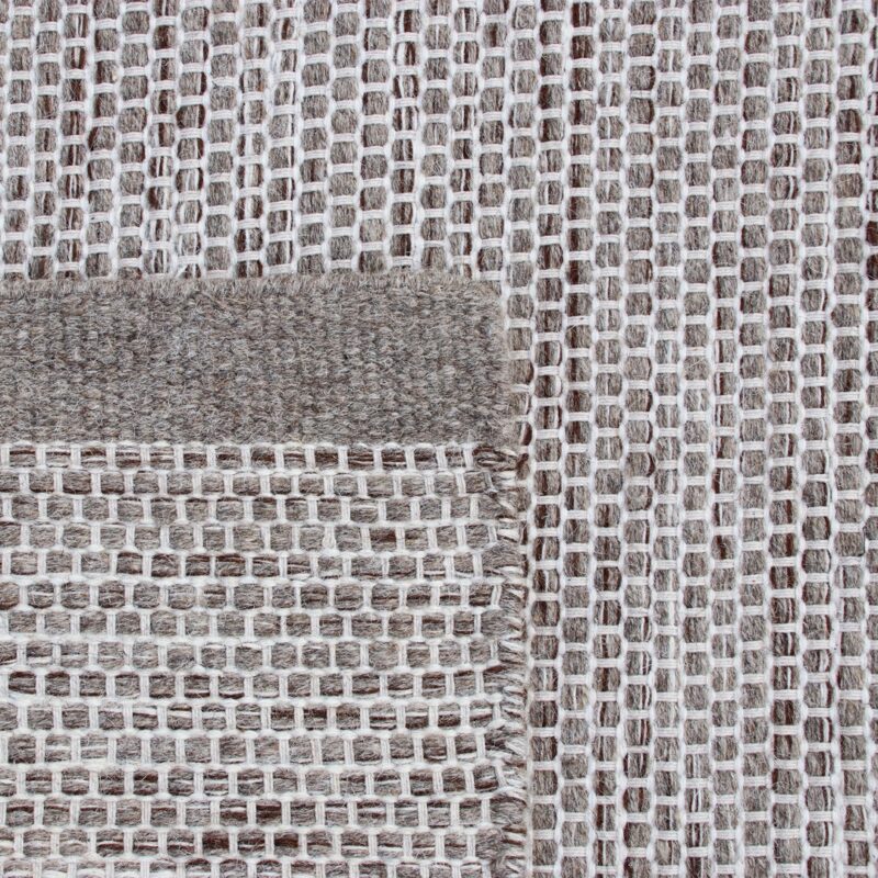 tapis fait main rectangle en laine et coton moderne couleur taupe 200cm