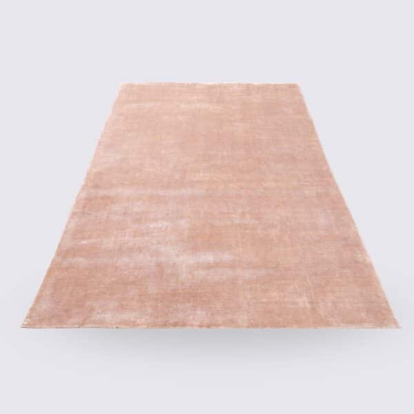 tapis moderne rose clair grand fait main manarola en viscose pour le salon 160cm 230cm
