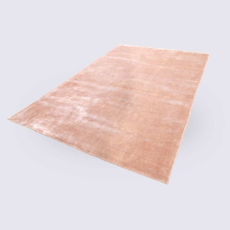 tapis uni rose clair grand fait main manarola en viscose pour le salon 160cm 230cm