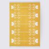 tapis salon fait main avec frange jaune et blanc grand format Kilim moderne tahia 200cm