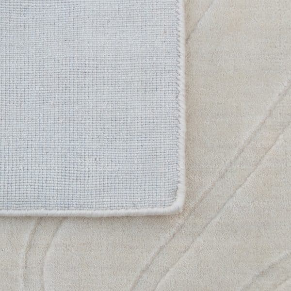 tapis fait main moderne uni blanc crème avec motif vagues en laine nouvelle zelande 200cm 300cm 160cm 230cm salon