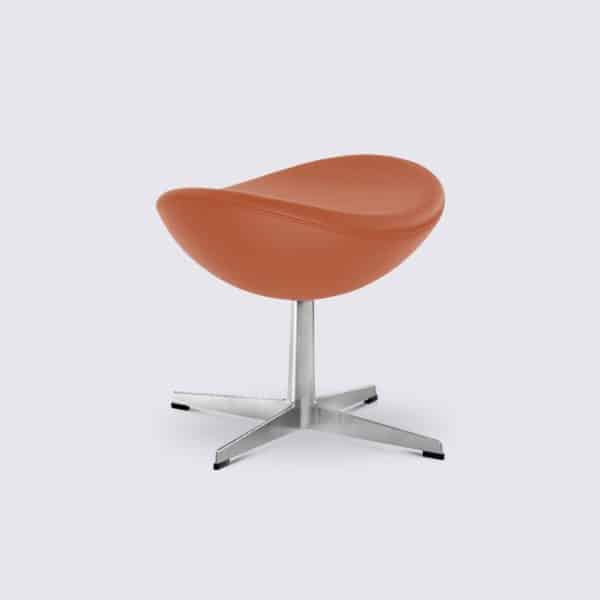 egg chair jacobsen repose pieds cuir cognac et aluminium dupe