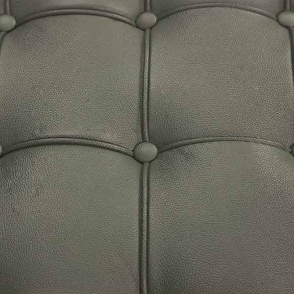 fauteuil barcelona replica cuir vert khaki style knoll base chromé
