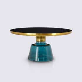 Table basse design en verre trempé bleu - Bella
