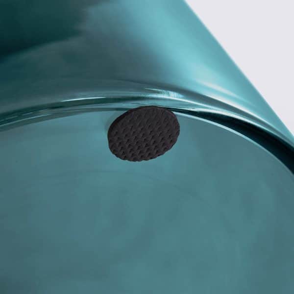 table basse bell replica en verre trempe bleu turquoise style classicon